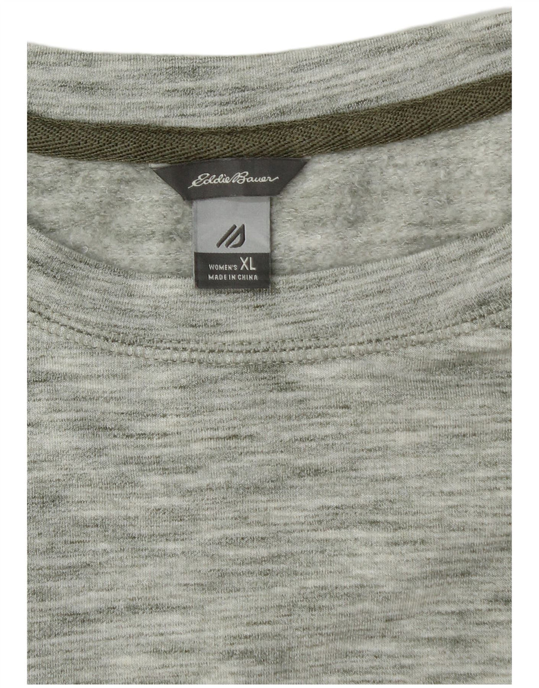 Eddie Bauer Dame Oversized T-Shirt Top UK 18 XL Grøn Flecked Polyester