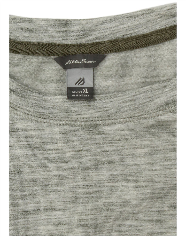 Eddie Bauer Dame Oversized T-Shirt Top UK 18 XL Grøn Flecked Polyester