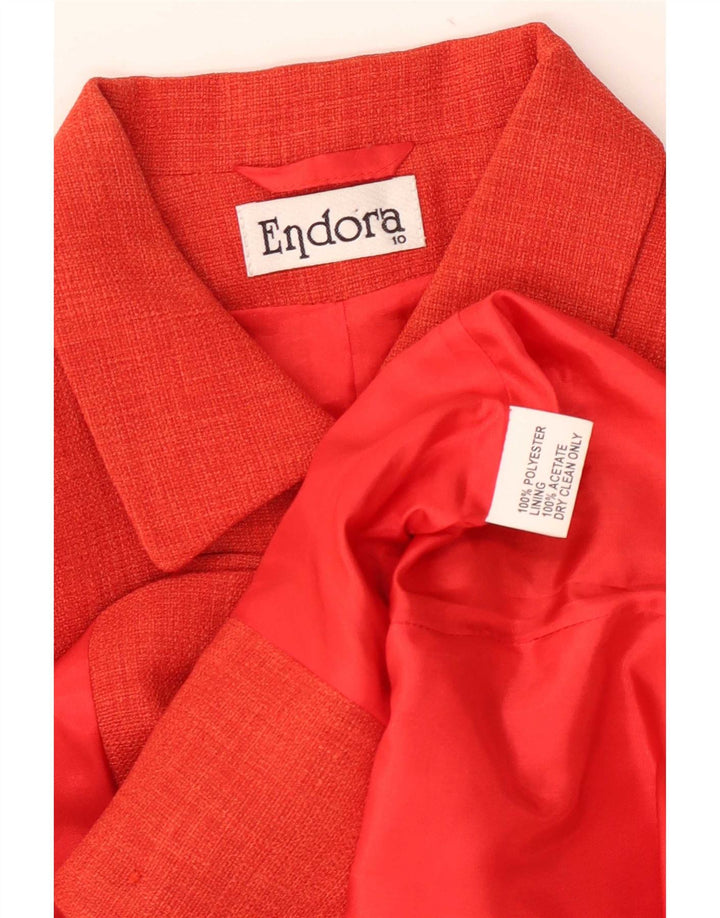 Endora Dame 6 Button Blazer Jacket UK 10 Small Rød Polyester
