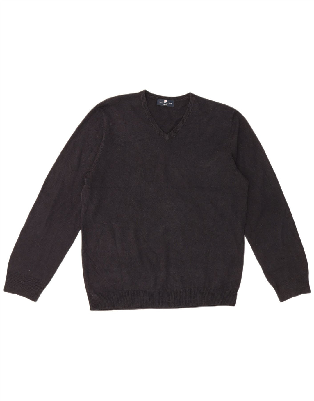 Marks & Spencer Herre Blue Harbor V-hals sweater Stor sort akryl