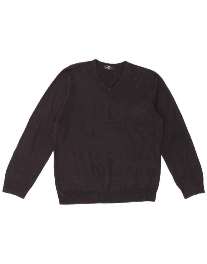 Marks & Spencer Herre Blue Harbor V-hals sweater Stor sort akryl