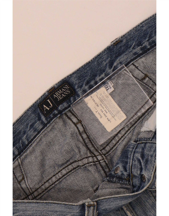 Armani Herre Distressed Straight Jeans W31 L29 Blå Bomuld