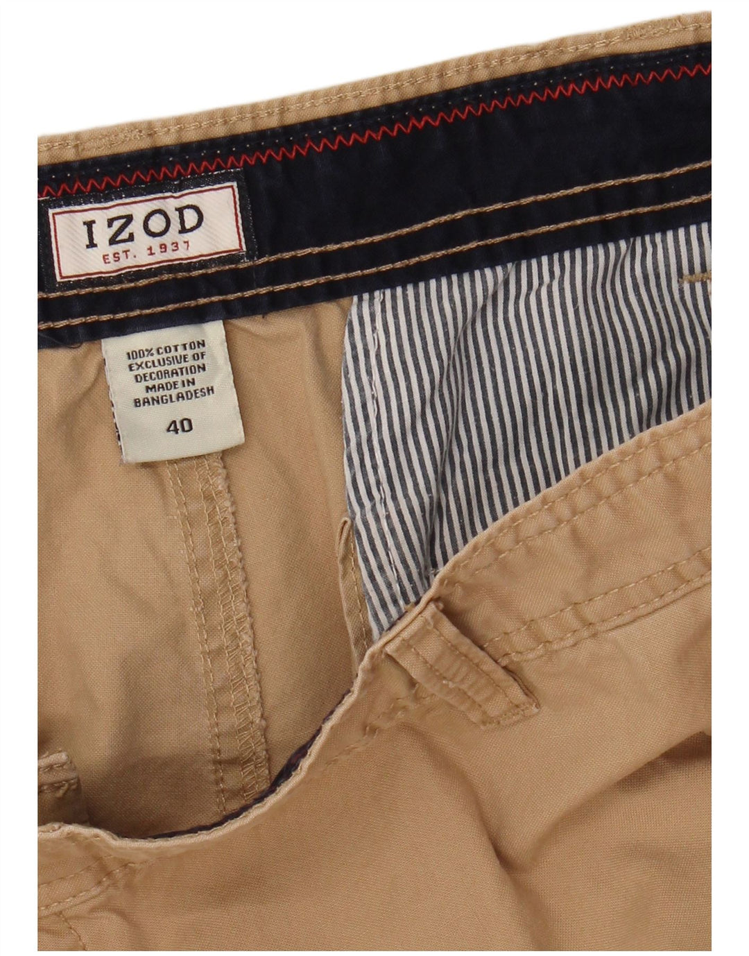 Izod Herre Cargo Shorts W40 XL Beige Bomuld