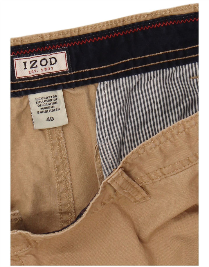 Izod Herre Cargo Shorts W40 XL Beige Bomuld