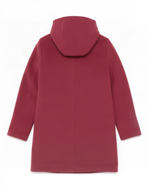 Marks & Spencer Dame Hooded Duffel Coat UK 10 Small Bourgogne Polyester