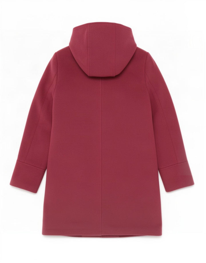 Marks & Spencer Dame Hooded Duffel Coat UK 10 Small Bourgogne Polyester