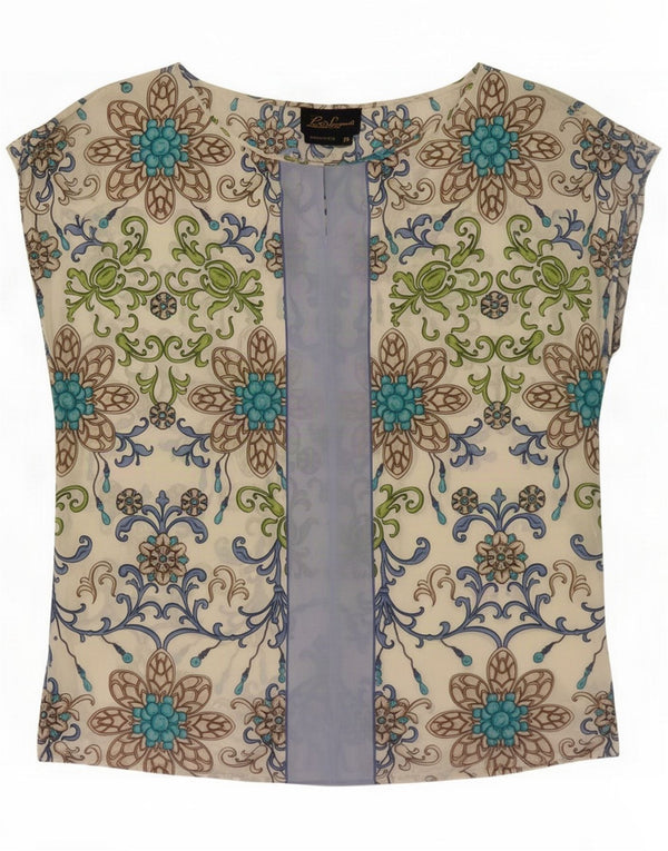 Luisa Spagnoli Womens Blouse Top UK 14 Medium Multicoloured Floral Silk