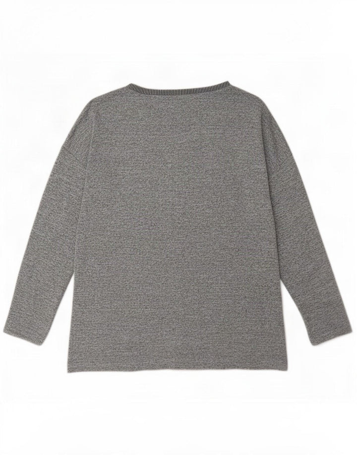 Oasis Dame Top Langærmet UK 14 Medium Grey Colourblock Polyester