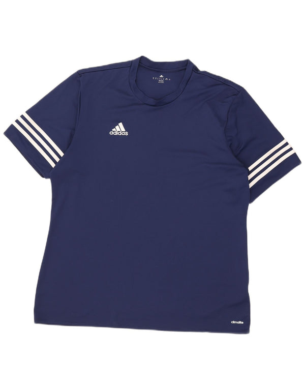 Adidas Herre Climalite T-Shirt Top XL Navy Blue Polyester