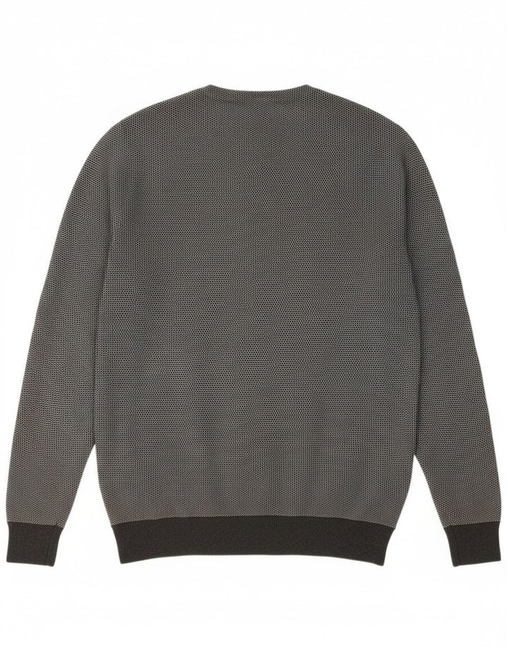 Superdry sweater med rund hals til mænd, stor grå flækket bomuld