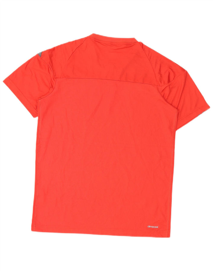 ADIDAS Herre Climacool T-Shirt Top Medium Rød Colourblock Polyester