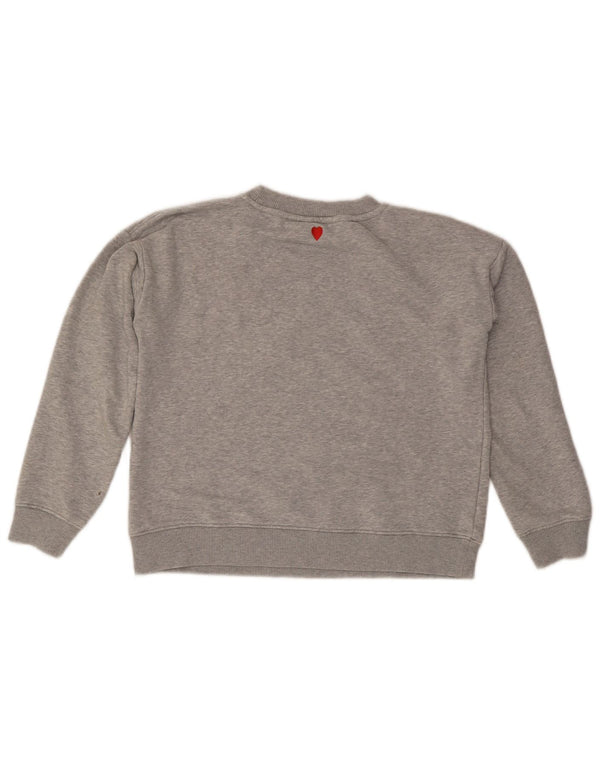 Tommy Hilfiger Womens Crop Oversized Sweatshirt Jumper UK 10 Small Grå
