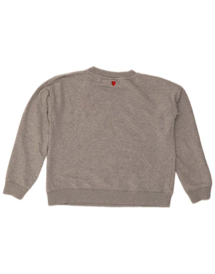 Tommy Hilfiger Womens Crop Oversized Sweatshirt Jumper UK 10 Small Grå