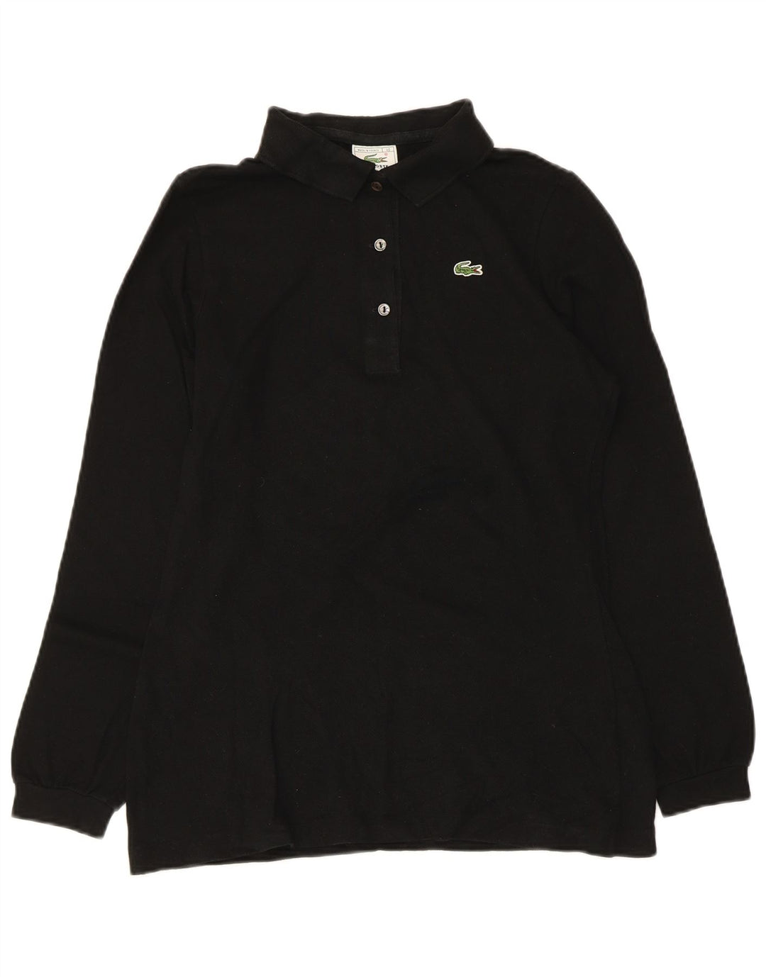 Lacoste langærmet poloshirt til kvinder str. 40 Medium Sort bomuld