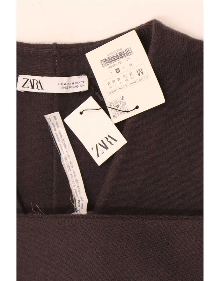 Zara Dame Cardigan Sweater UK 12 Medium Grey Viscose