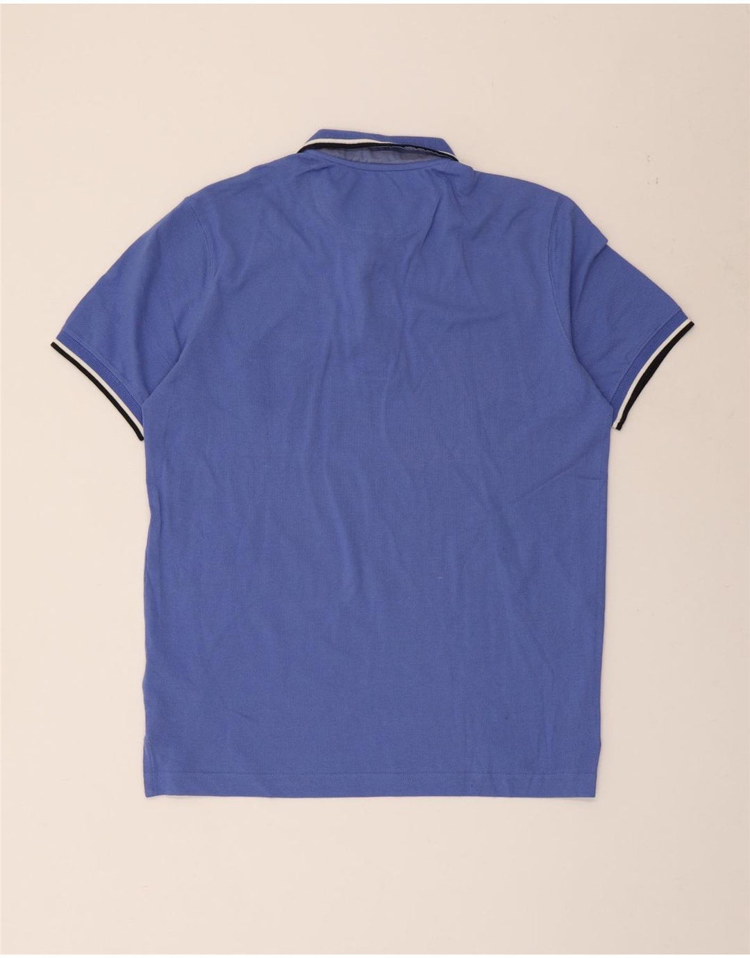 MASSIMO DUTTI Herre poloshirt Medium Blue Bomuld