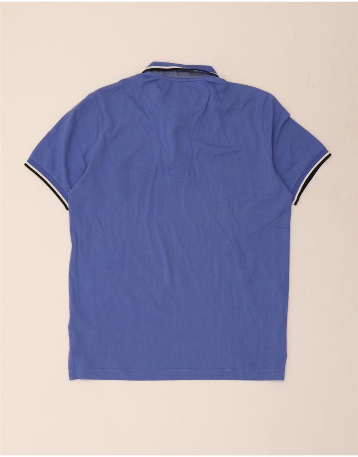 MASSIMO DUTTI Herre poloshirt Medium Blue Bomuld