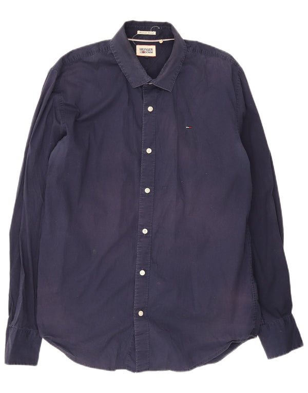 Tommy Hilfiger herreskjorte XL marineblå bomuld