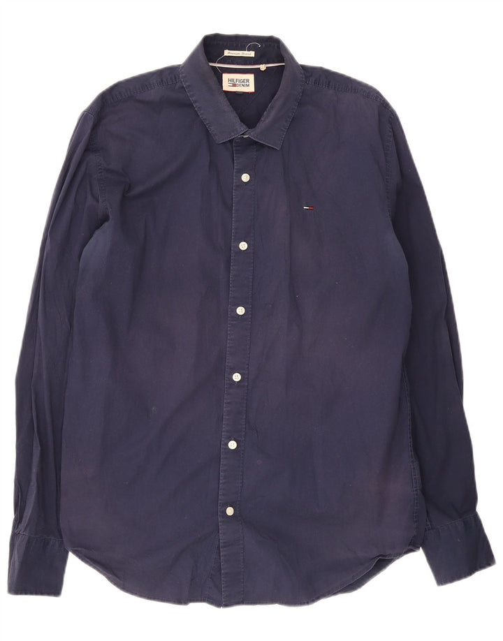 Tommy Hilfiger herreskjorte XL marineblå bomuld