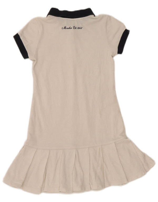 Moncler Pige Polo Kjole 5-6 År Hvid Colourblock Bomuld