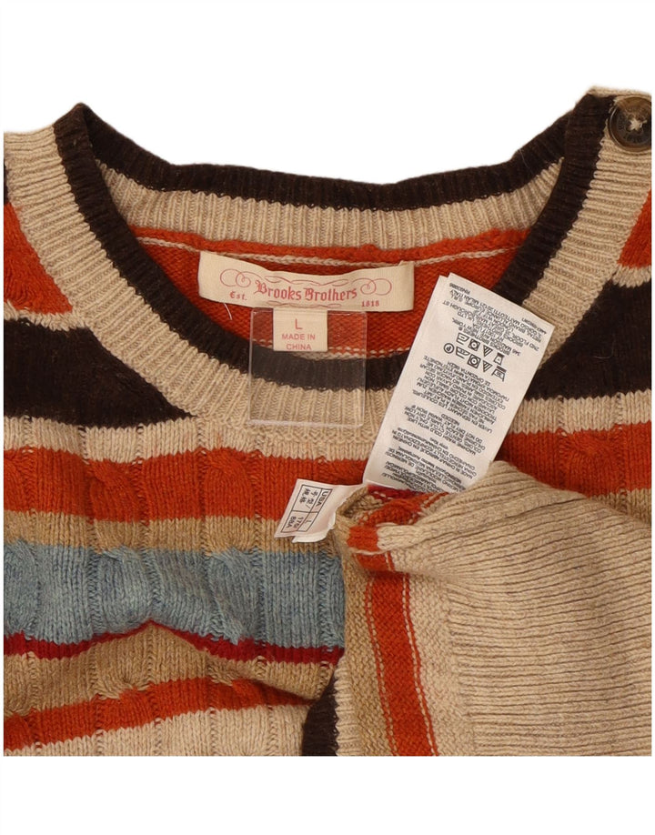 BROOKS BROTHERS Dame sweater med rund hals DK 16 Stor Flerfarvet