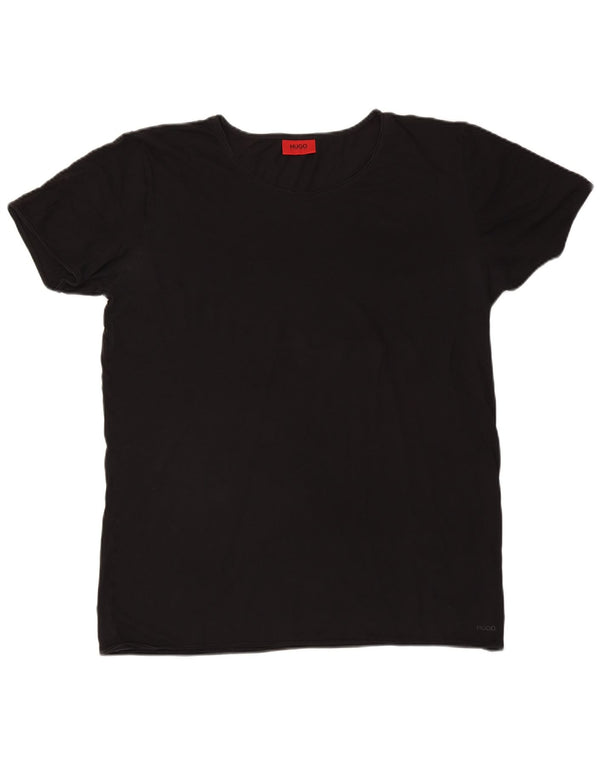 Hugo Boss Mens T-Shirt Top 2XL Black Cotton