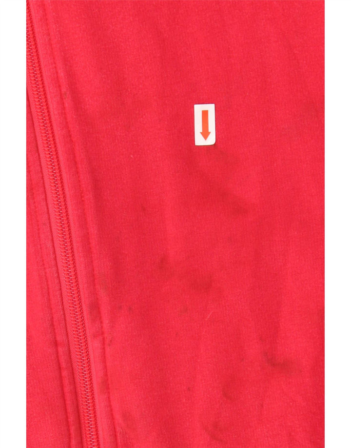 ADIDAS træningsdragt topjakke til kvinder UK 12 Medium rød bomuld