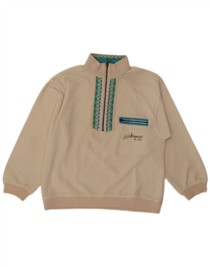 Silvy Herre Polartec Fleece Jumper med lynlås Medium Beige Fair Isle Polyester