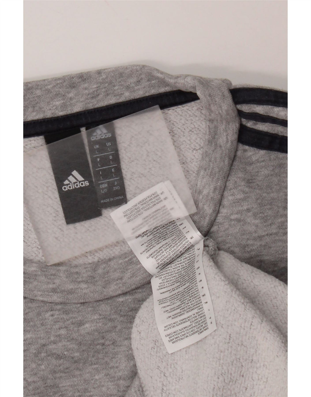 Adidas Sweatshirt-trøje til mænd, stor grå flækket bomuld