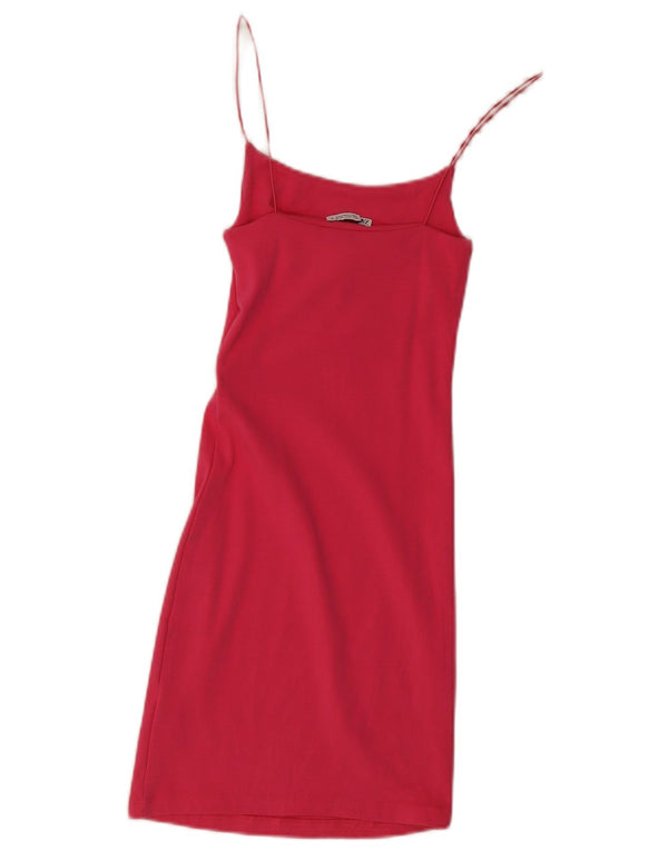 Zara Womens Slip Dress UK 8 Small Pink Bomuld