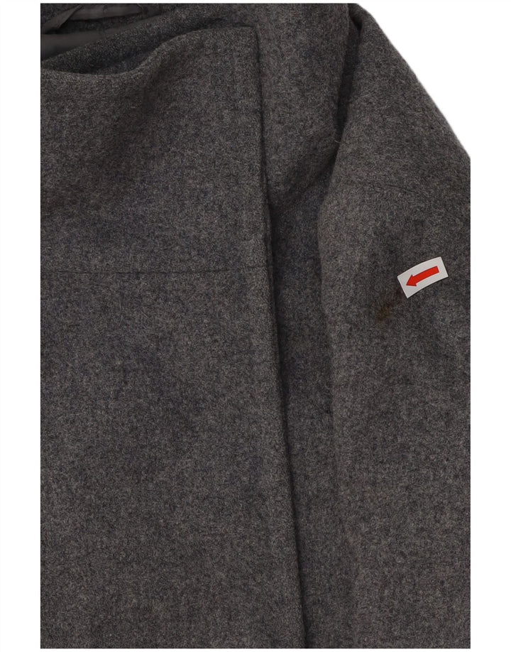BENETTON Womens Overcoat UK 12 Medium Grey Wool