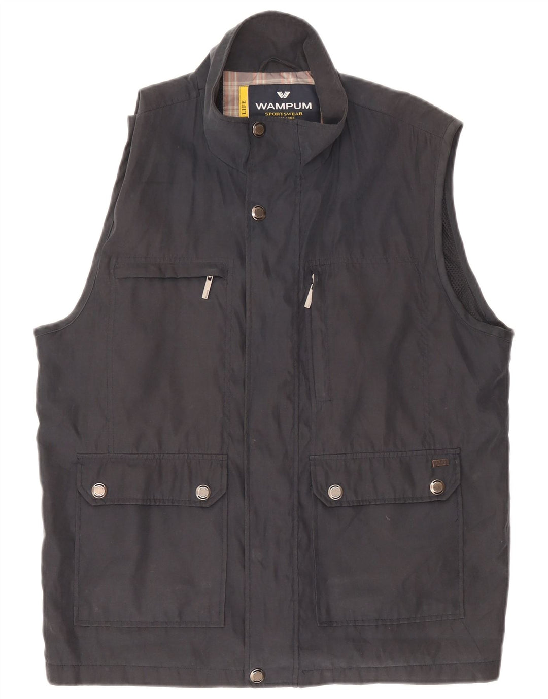 Wampum Herre Utility Gilet UK 42 XL Sort Polyester