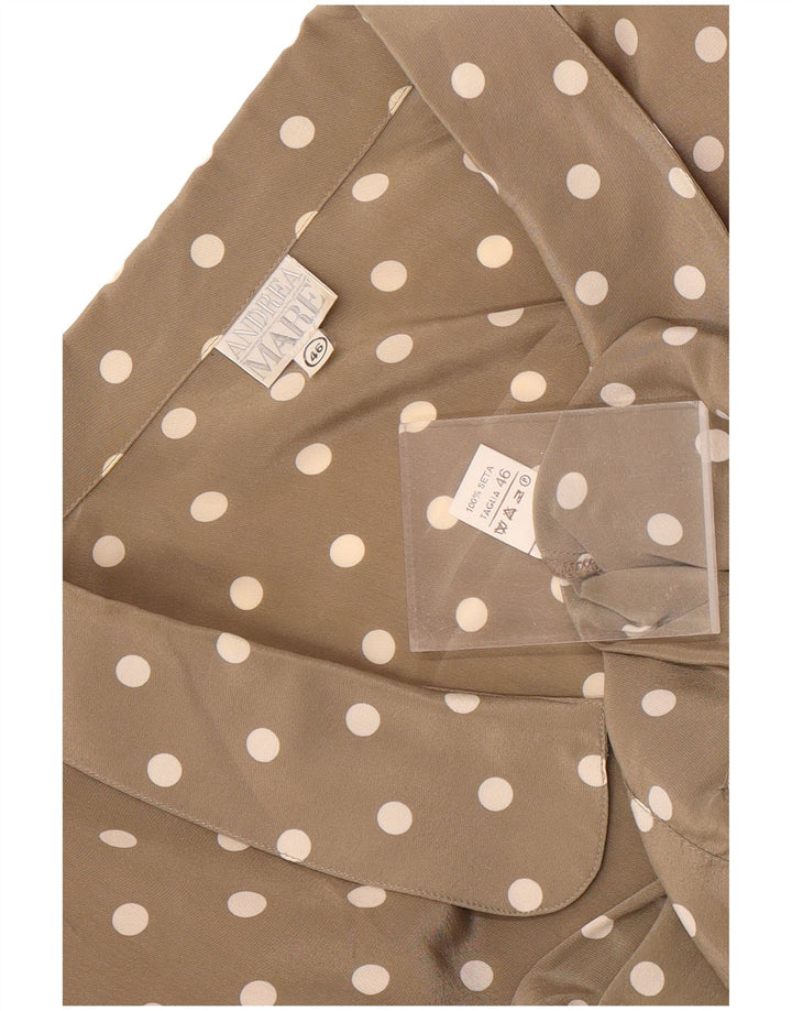 Andrea Mare Dame Kortærmet Bluse IT 46 Stor Grå Polka Dot