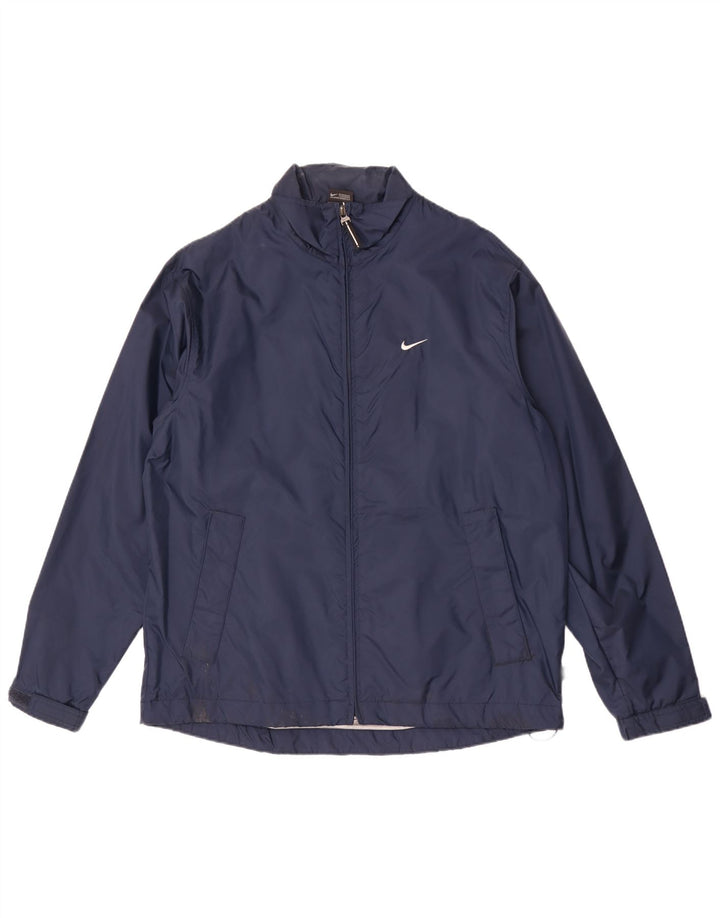 Nike Regnjakke til mænd UK 38 Medium Navy Blue Nylon