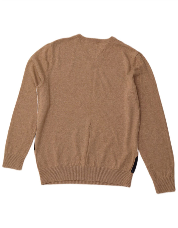 TOMMY HILFIGER Herre V-hals sweater Medium Beige Argyle/Diamond