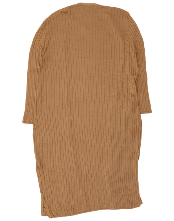 Marks & Spencer Dame Longline Cardigan Sweater UK 16 Large Brown