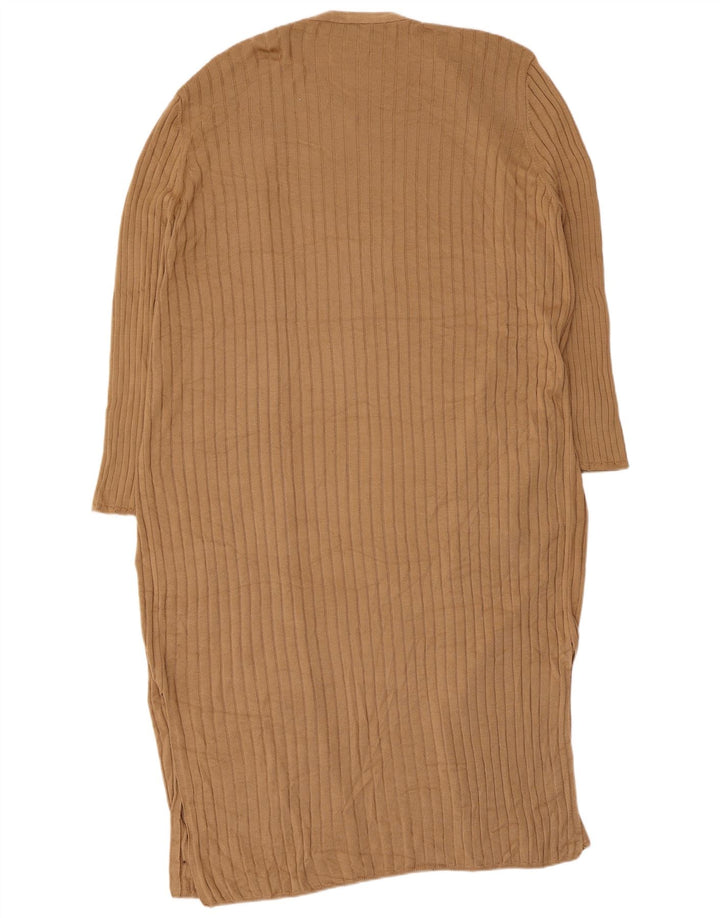Marks & Spencer Dame Longline Cardigan Sweater UK 16 Large Brown