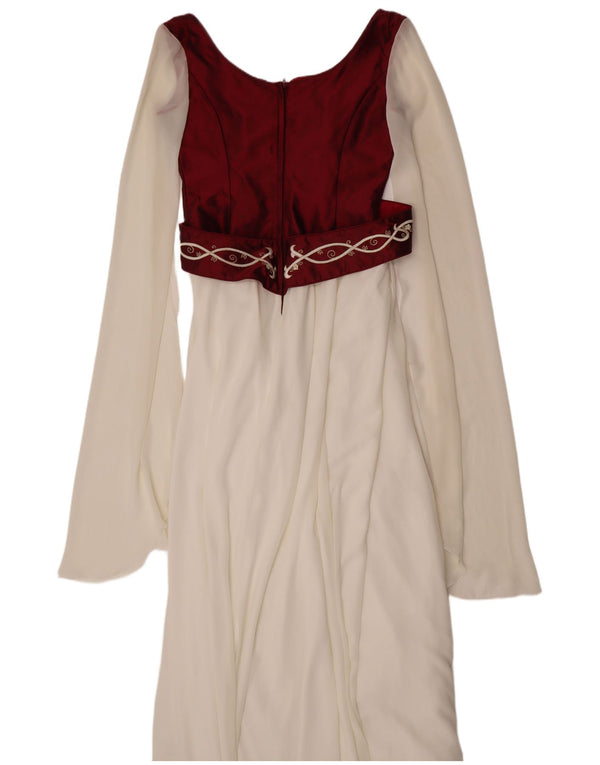 Sallie Bee Dame Maxi Dress UK 14 Medium White Silk Festival