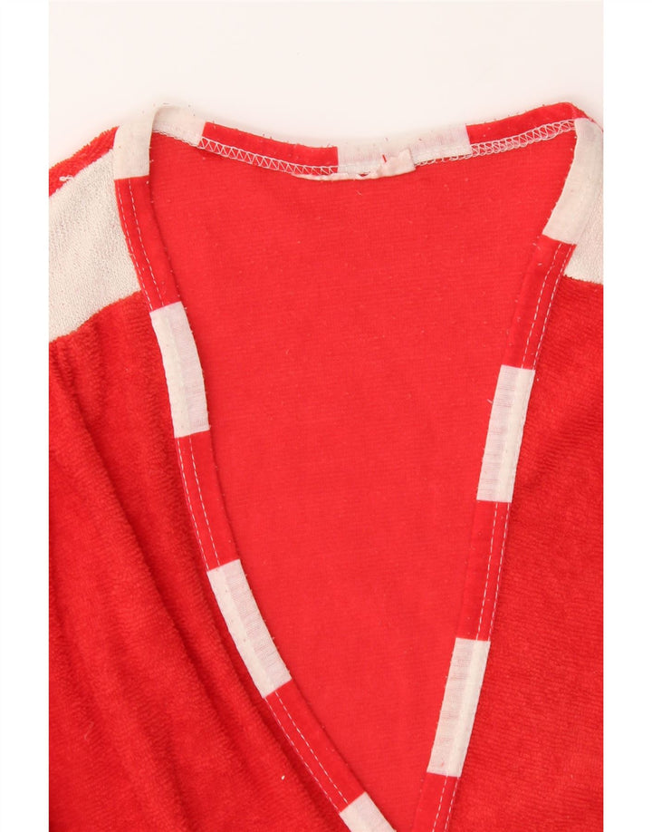 VINTAGE Womens Sleeveless Wrap Dress UK 12 Medium Red Vintage Vintage and Second-Hand Vintage from Messina Hembry 