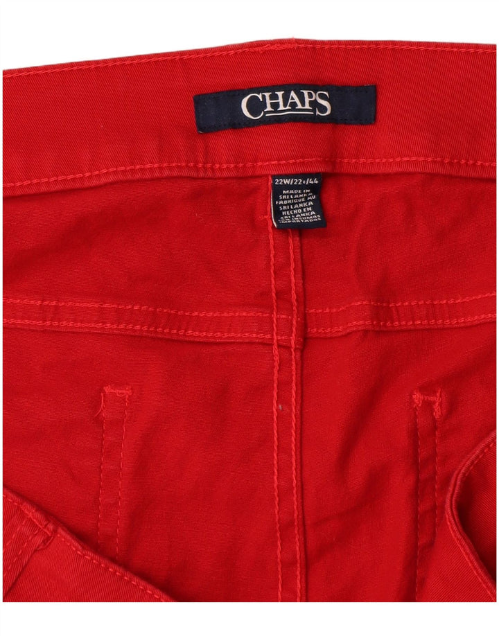 CHAPS Bermuda Casual Shorts til kvinder US 22 3XL W44 Rød Bomuld