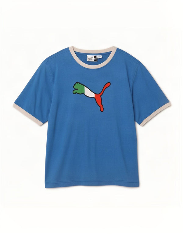 Puma Herre Grafisk T-Shirt Top 2XL Blå Colourblock