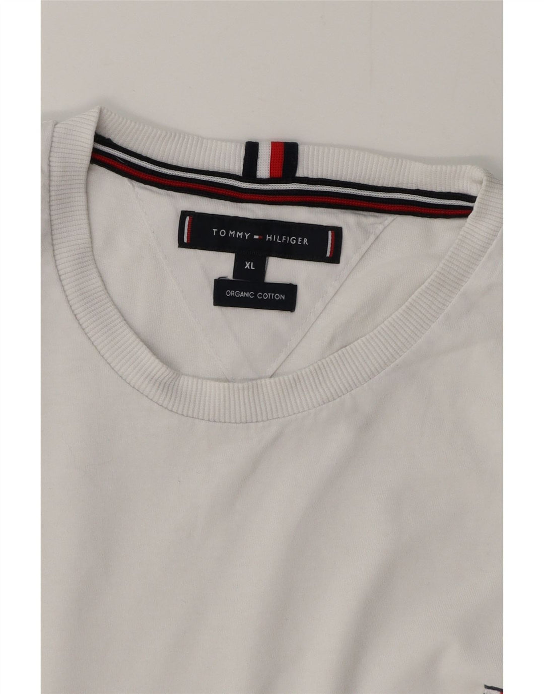 TOMMY HILFIGER T-shirt top til kvinder UK 18 XL Hvid bomuld
