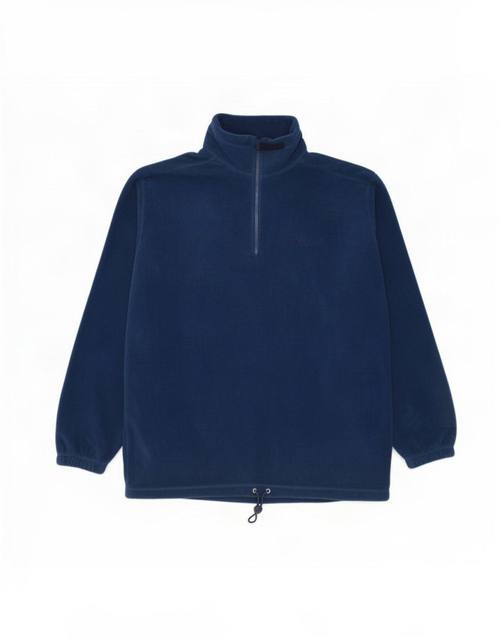 Asics Fleece Jumper til mænd med lynlås XL Marineblå polyester