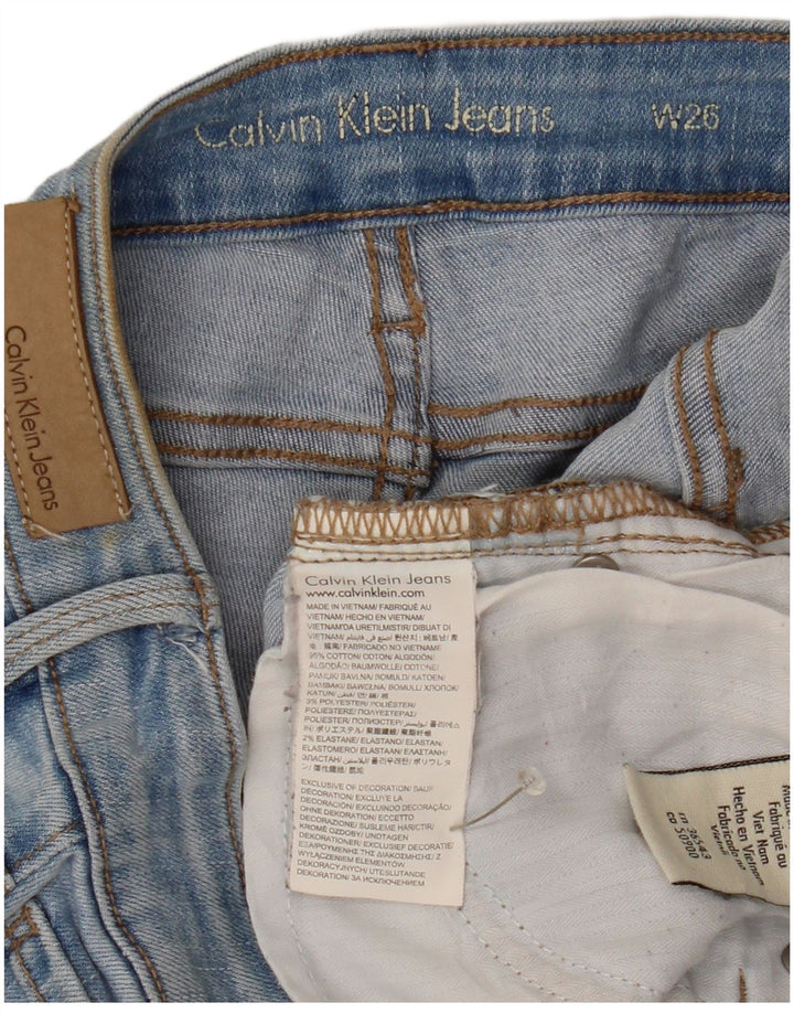 CALVIN KLEIN denimshorts til kvinder W26 Små blå bomuld