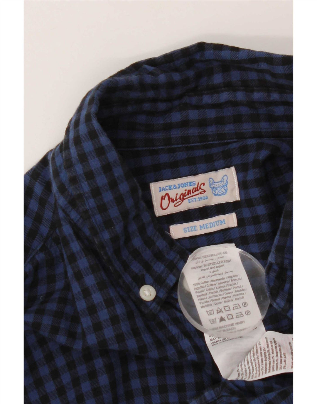 Jack & Jones Herreskjorte Medium Navy Blue Gingham Cotton