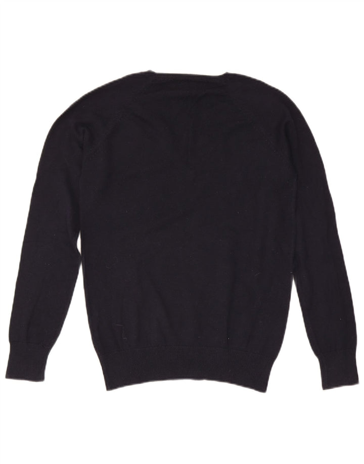 Zara Dame V-hals sweater UK 14 Large Navy Blue