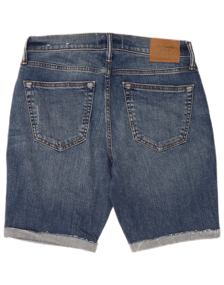 Abercrombie & Fitch Distressed denimshorts til kvinder W30 Mellemblå bomuld