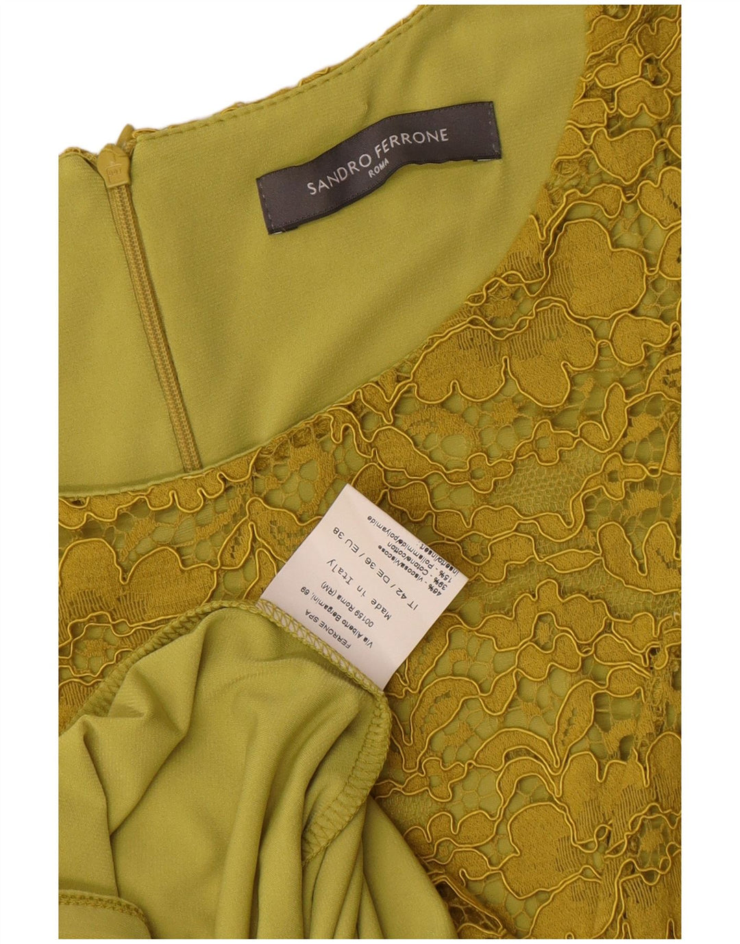 Sandro Ferrone Dame Ærmeløs A-Line Kjole IT 42 Medium Yellow Floral