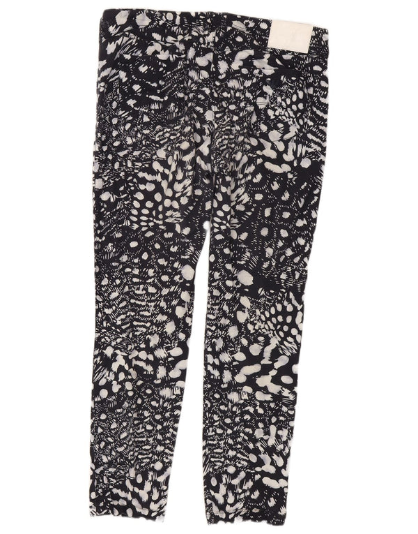 Armani Womens Slim Fit Cropped Trousers W31 L27 Navy Blue Spotted