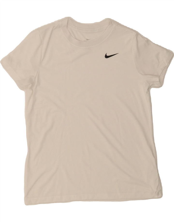 NIKE Womens Dri Fit T-Shirt Top UK 14 Medium White Polyester Vintage Nike and Second-Hand Nike from Messina Hembry 